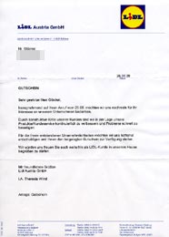 Der Brief vom LIDL mit 5.- Euro Gutschein
